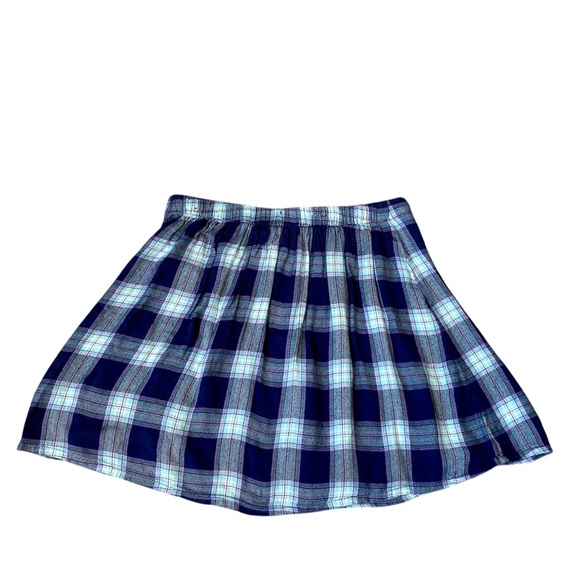 Hollister Mini Skirt Blue Checked Plaid Y2K Vibes Summer Lightweight Flannel M - Picture 3 of 6